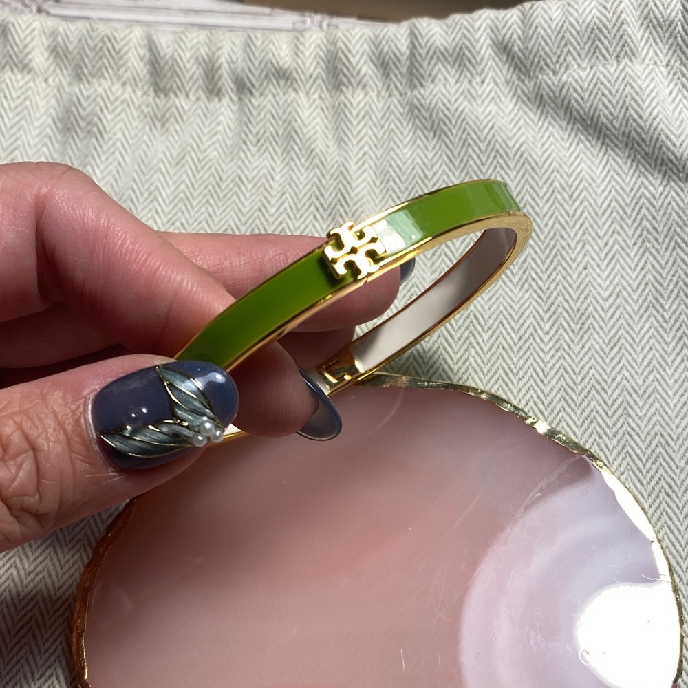 Tory Burch Olive and Gold Bangle